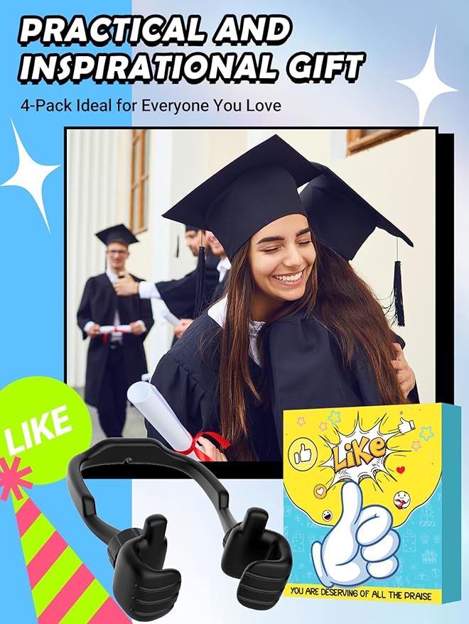 Dad Gifts for Fathers Day from Daughter Son Cell Phone Stand: 4 Pack UPGRADE Adjustable Thumbs Up Lazy Phone Holder for Desk Fun Birthday Gifts for Grandma Teens Girls Boys Adults Husband from Wife