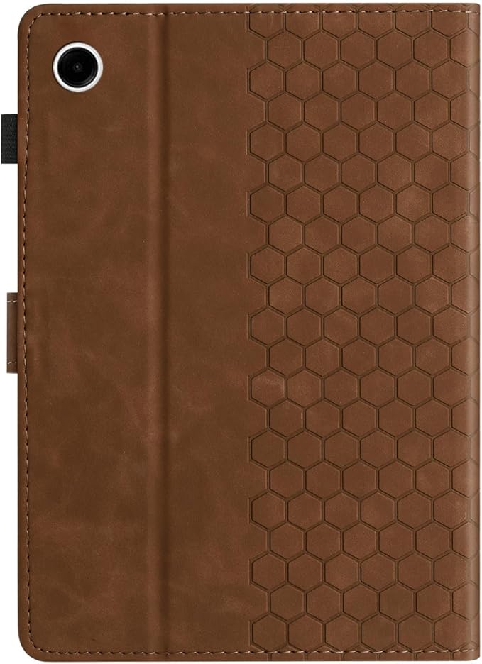 DTangLsm Case for Samsung Galaxy Tab A9 Plus/A9+ 5G 11 Inch 2023 (SM-X210/ X216/ X218) Multi-Angle Viewing PU Leather Smart Folio Stand Cover for Galaxy Tab A 9+ Case with Pen Holder, Honeycomb Brown