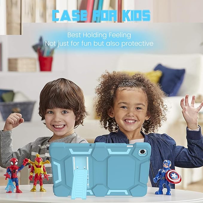 CCMAO Case for Samsung Galaxy Tab A9+ 10.9”(SM-X210/X216/X218), Heavy Duty Shockproof Hard Hybrid Three Layer Protective Cover with Kickstand for Galaxy Tablet A9 Plus 2023 Model for Kids, Blue+Green