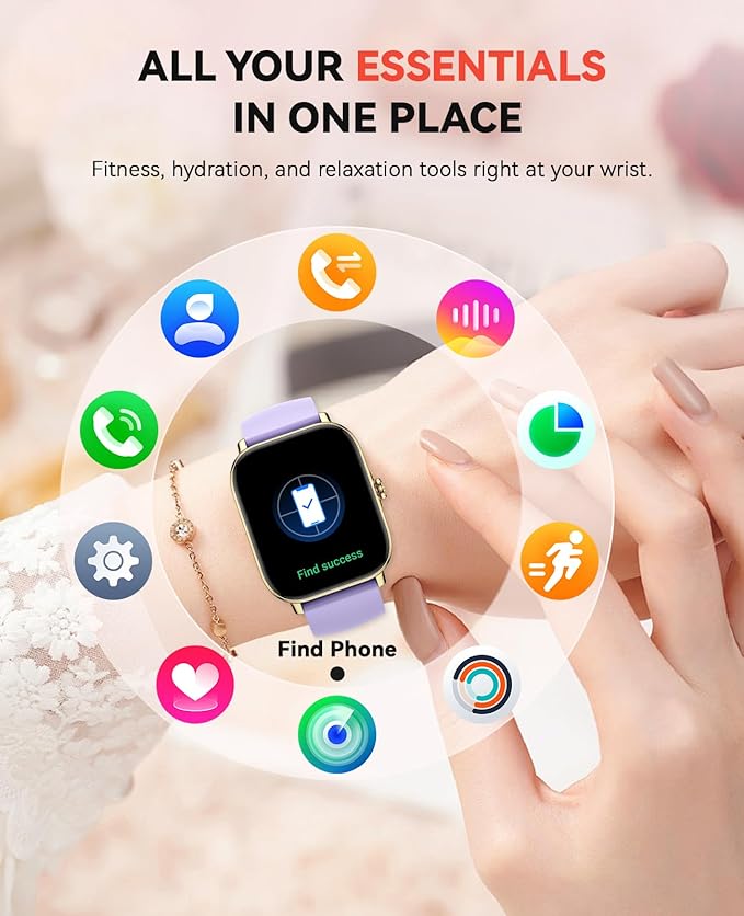 Smart Watch for Men Women, Bluetooth Call, 1.91'' HD Full Touchscreen Fitness Step Tracker Watch for Android iPhone Compatible, IP68 Waterproof Smartwatch With Sleep Monitor/Activity Tracker/Pedometer