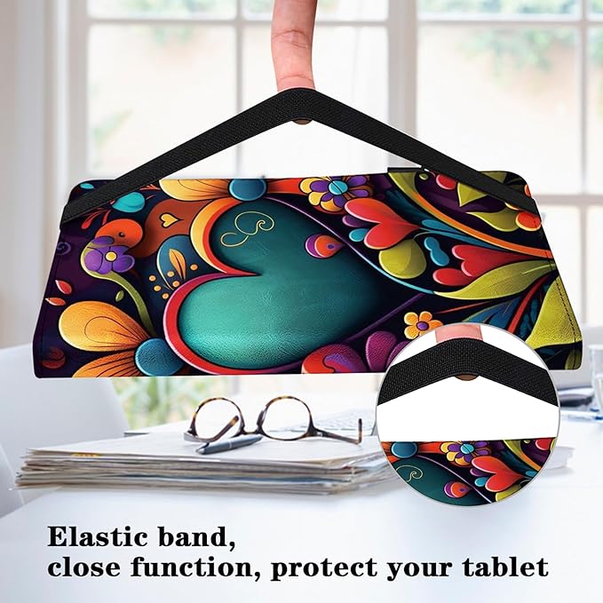 Case for Lenovo Tab M9 Cover 9.0 inch (TB-310FU,2023 Released), Premium PU Leather Flip Stand Case with Elastic Band/Card Slots/Pen Holder for Lenovo Tab M9 Tablet - Watercolor