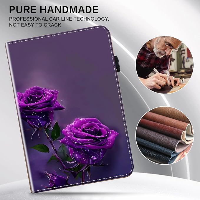 ALILANG Case for Lenovo Tab P12 12.7 inch 2023 (TB-370FUC) Tablet Cases, Ultra-Thin Lightweight Folio Shockproof Folding Stand Protector Cover for Lenovo Tab P12 -Purple Rose