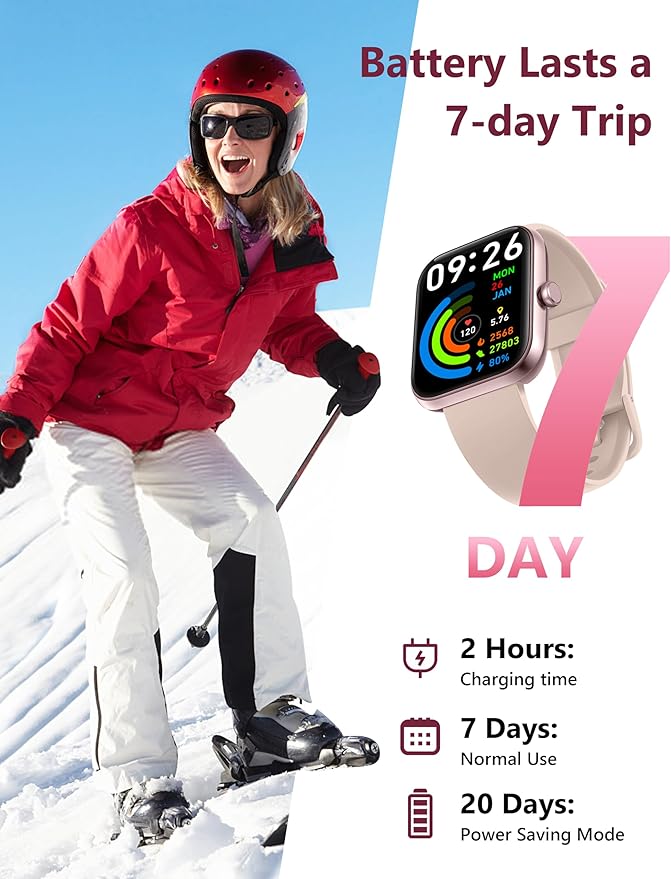 Smart Watch, 44mm Smartwatch Answer Make Calls, Alexa 1.83" Fitness Watch, IP68 Waterproof Fitness Tracker Women Men, Heart Rate/Sleep Monitor, 100+ Sports Pedometer Watch for Android & iOS Phone