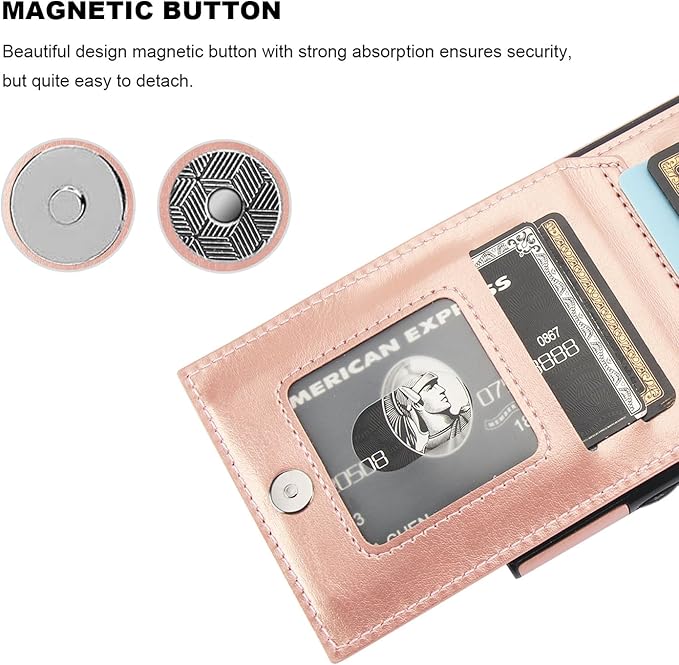 KIHUWEY for Samsung Galaxy S24 Ultra Case Wallet with Credit Card Holder, Flip Premium Leather Magnetic Clasp Kickstand Heavy Duty Protective Cover for Samsung Galaxy S24 Ultra 6.8" (Rose Gold)