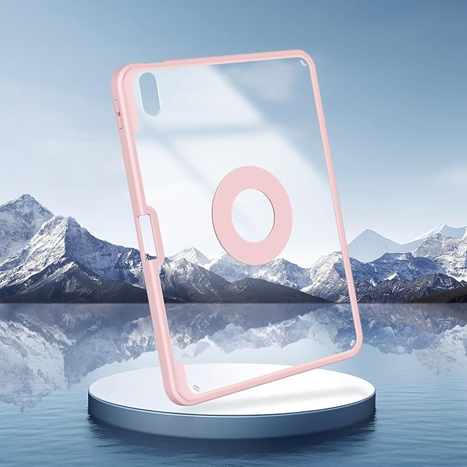 SPARIN Case for iPad A16 11th/10th Generation 2025/2022 (11"/10.9") with Pencil Holder, Magnetic Detachable Hybrid Stand, Portrait/Landscape Angle, Clear Protective Case, Auto Wake/Sleep-Pink