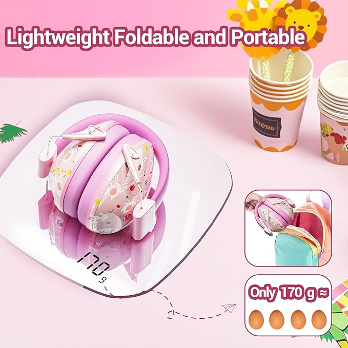 Dr.meter Ear Muffs for Noise Reduction: 27SNR Noise Cancelling Headphones for Kids Adults - Toddler Kids Ear Protection for Monster Truck, Autism Sensory, Mowing, Concerts, Fireworks- Pink