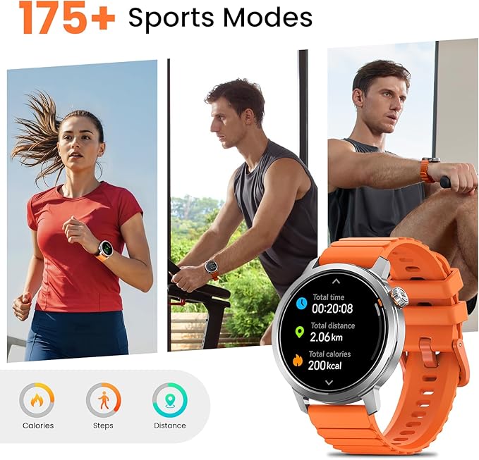 KOSPET Smart Watch for Women 1.43" AMOLED Smartwatch with 175+ Sport Modes, 25 Days Battery, IP68 Waterproof, 24/7 Heart Rate & Sleep Monitor, Bluetooth Call (Answer/Make), Silver