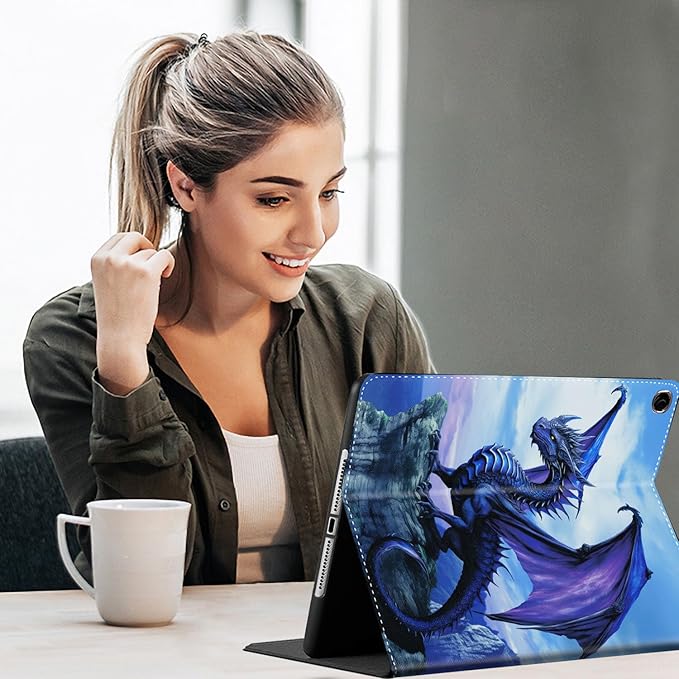 Case for Galaxy Tab A9 Plus , Auto Sleep/Wake Multi-Angle Viewing Slim Folio Stand Cover for Samsung Galaxy Tab A9+/A9 Plus 11 Inch 2023 (SM-X210/X216/X218), Blue Dragon