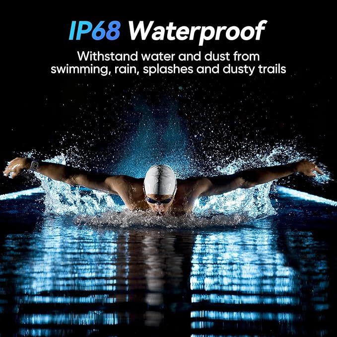 Fitpolo Smart Watches for Men/Women, 1.8'' Alexa Built-in Fitness Tracker Watch with Bluetooth Calls, IP68 Waterproof, Heart Rate/Sleep/SpO2/Stress Monitor, 110 Sport Modes for Android & iPhone