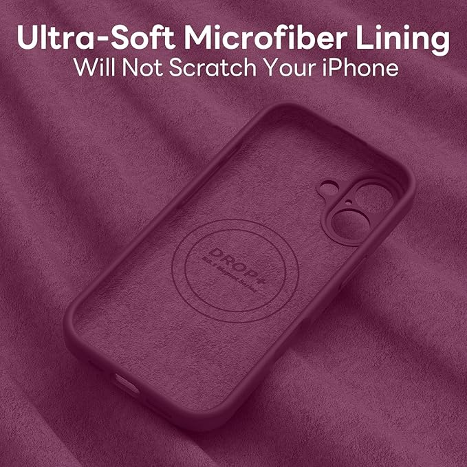 Vooii Magnetic Compatible with iPhone 17 Case (Compatible with Magsafe) (Upgraded Camera Protection) Liquid Silicone Shockproof Full Body Protective Phone Cover for Women Men, WineRed, 6.3"