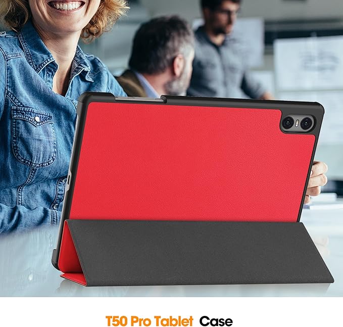 Case for TECLAST T50 Pro 11 inch Tablet, Folding Folio Ultra-Thin PU Leather Stand Case Cover for Teclast T50 Pro Red