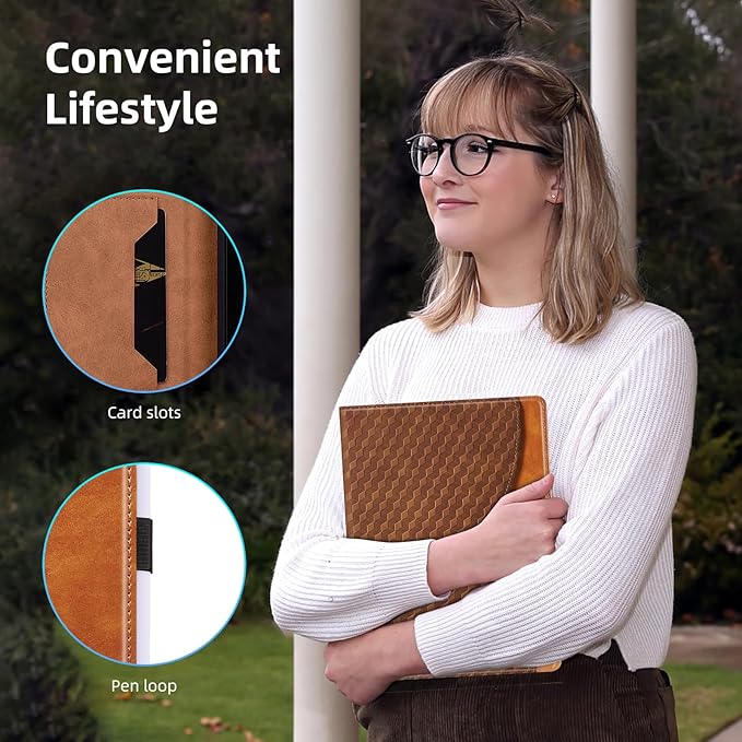 Case for Samsung Galaxy Tab A 8.4 2020 Model SM-T307 Multi-Angle Stand Folio Cover PU Leather with Card Pocket Tab T307 Case,Brown