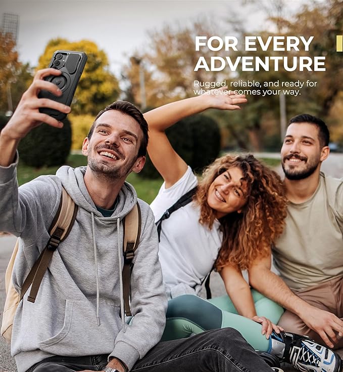 Dexnor for Samsung Galaxy S25 Plus Case with Camera Cover & Adjustable Kickstand & Built-in Screen Protector, Magnetic Rugged Shockproof Bumper Cases Heavy-Duty Magnetic Protective Cover (2025),Black