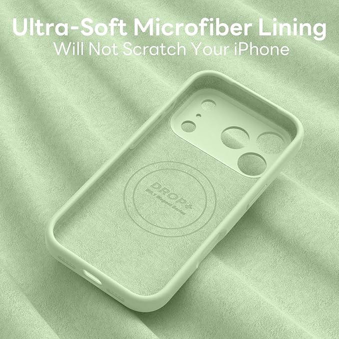 Vooii Magnetic Compatible with iPhone 17 Pro Max Case (Compatible with Magsafe) (Upgraded Camera Protection) Liquid Silicone Shockproof Full Body Protective Phone Cover for Women Men, Matcha, 6.9”