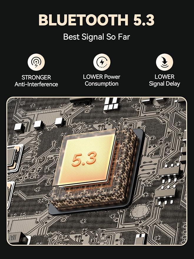 True Wireless Bone Conduction Earphones, OWS Open Ear Headphones with Earhooks, Bluetooth 5.3, Up to 60H Playtime with Case, IP68, AAC/SBC, for Cycling Yoga Workouts