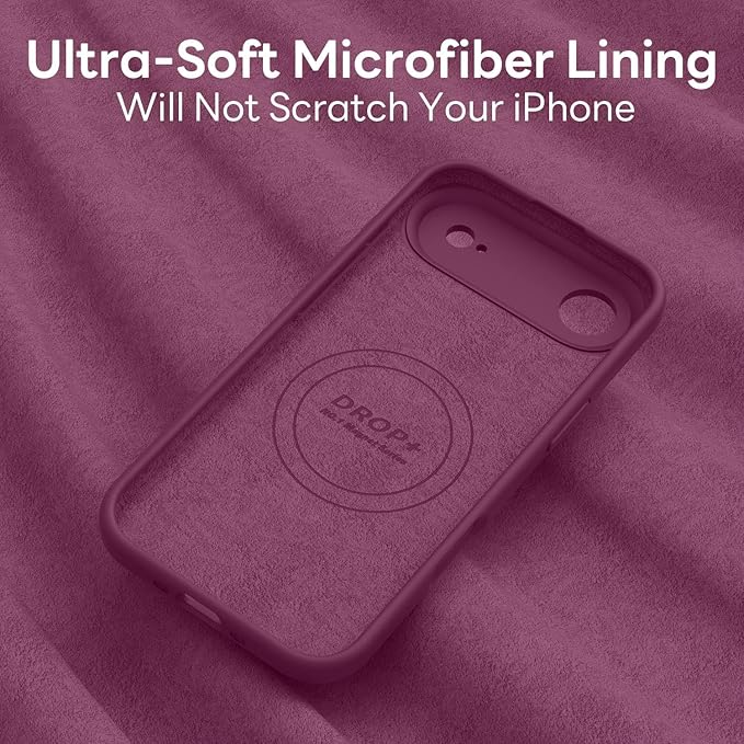 Vooii Magnetic Compatible with iPhone Air Case (Compatible with Magsafe) (Upgraded Camera Protection) Liquid Silicone Shockproof Full Body Protective Phone Cover for Women Men, WineRed, 6.5"