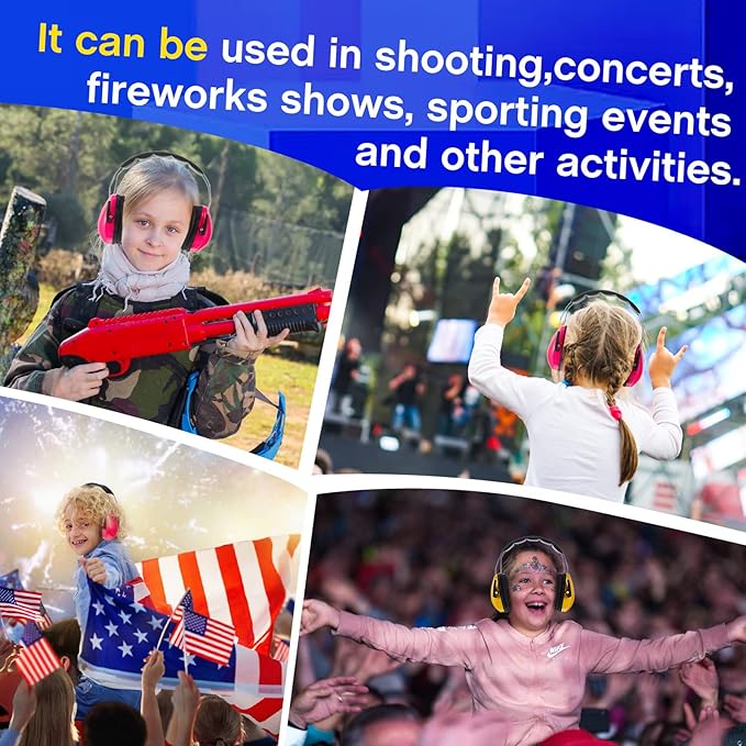 Amylove 6 Pcs Kids Noise Cancelling Headphones 27db Adjustable Earmuffs for Autism Sensory Toddler Children