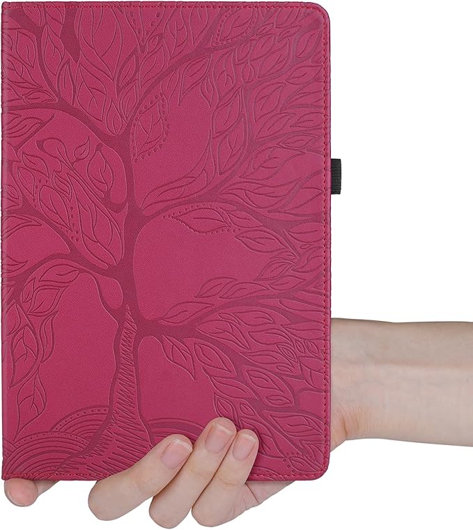Rotating Case for Samsung Galaxy Tab A7 10.4'' 2022/2020 PU Leather Protective Cover Lightweight Flip Stand with Card Holder for Galaxy Tablet Model T500/T503/T505/T507-Red