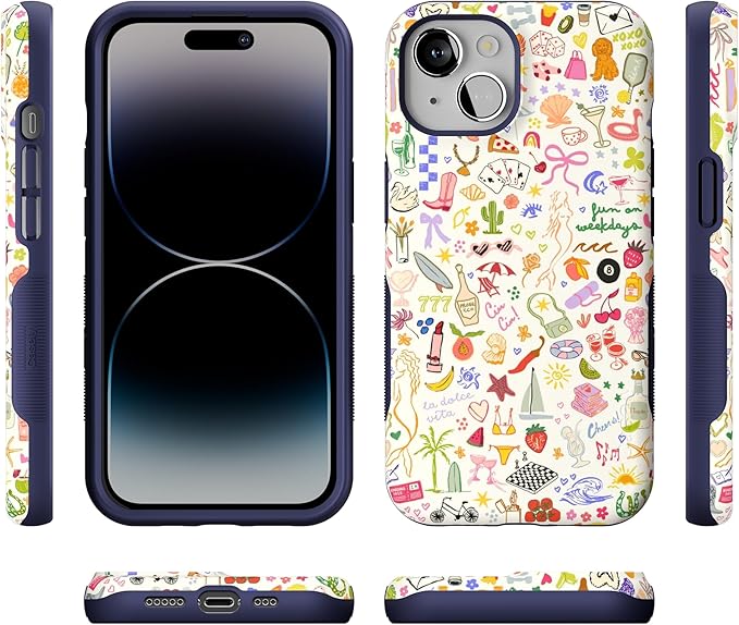 Casely iPhone 14 Case | All The Fun Things | Fun on Weekdays | Compatible with MagSafe | Bold Protective Design