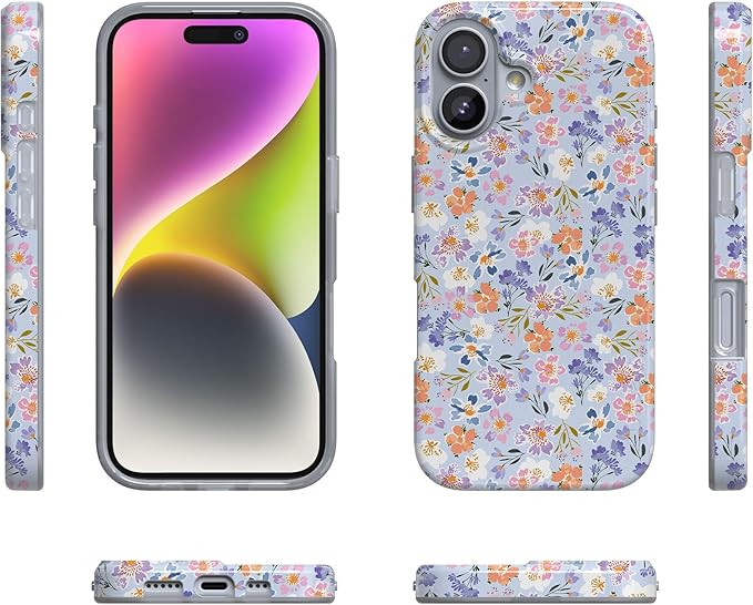 Casely iPhone 17 Case | Poppy Meadows | Pastel Floral | Compatible with MagSafe | Classic Ultra Slim Design
