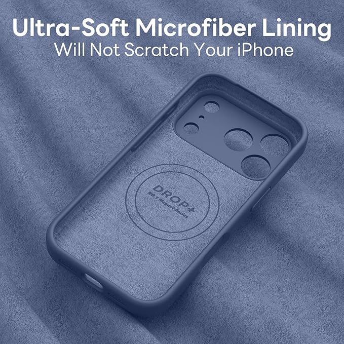 Vooii Magnetic Compatible with iPhone 17 Pro Max Case (Compatible with Magsafe) (Upgraded Camera Protection) Liquid Silicone Shockproof Full Body Protective Phone Cover for Women Men, Navy Blue, 6.9”