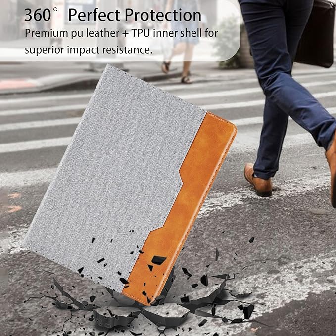 Cover for Samsung Galaxy Tab A7 Lite 8.7 Inch 2021 (Model SM-T227/T225/T220) Multi-Angle Viewing Stand Case with Hand Strap, Grey