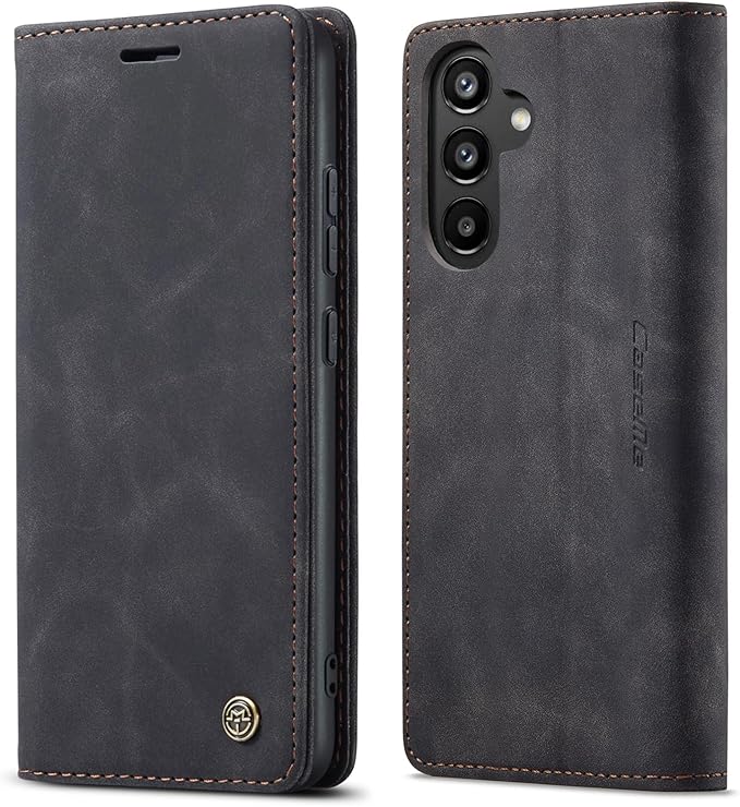 for Samsung Galaxy A34 5G Case, Flip Wallet Leather Case with Card Holder Magnetic Closure Shockproof Kickstand Protective Phone Cases Cover for Galaxy A34 6.6 Inch,Black