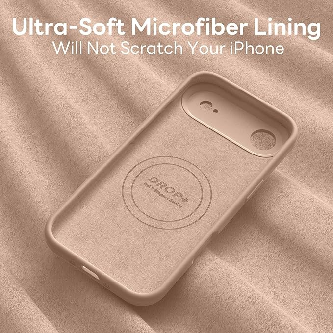 Vooii Magnetic Compatible with iPhone Air Case (Compatible with Magsafe) (Upgraded Camera Protection) Liquid Silicone Shockproof Full Body Protective Phone Cover for Women Men, Light Brown, 6.5"