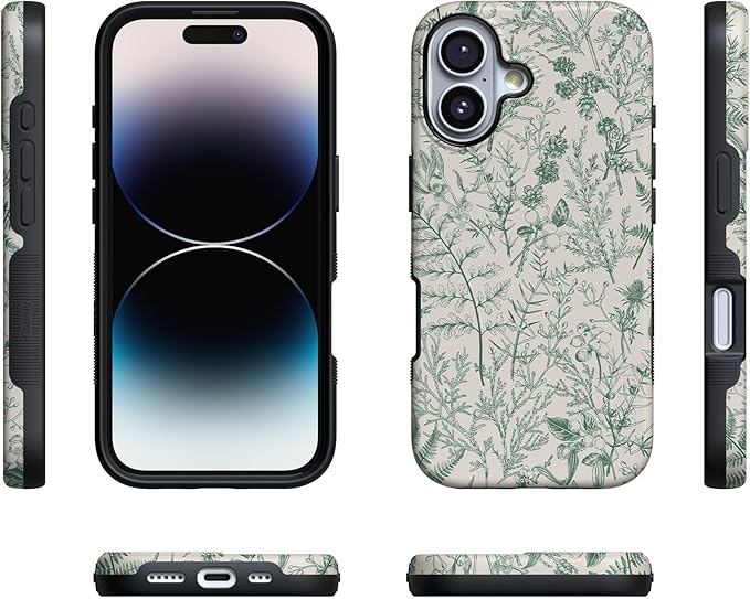 Casely iPhone 17 Case | Sage Garden | Green Floral | Compatible with MagSafe | Bold Protective Design