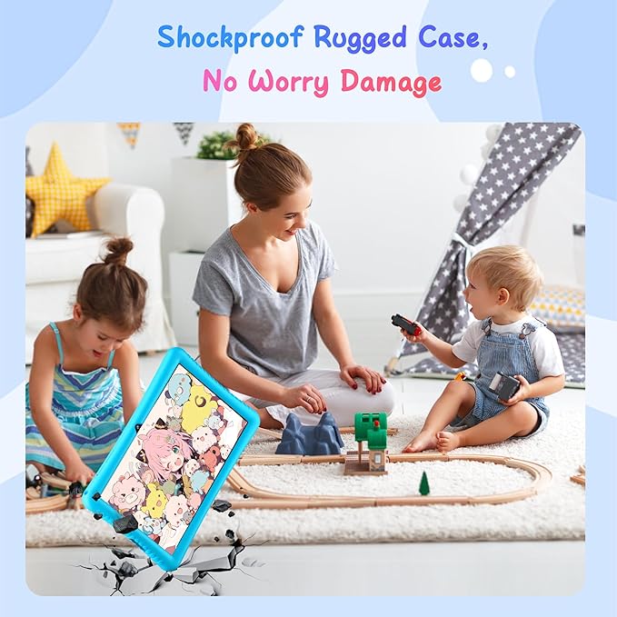 HAOVM Tablet 10 inch Android 14, 4G SIM Unlocked, Kid Tablet with SIM Card Slot, IPS Touch Screen, 2.0GHz Fast Processor, 3GB+32GB+TF Expand,2.4G/5GHz WiFi,8MP Camera, GPS, with Blue case