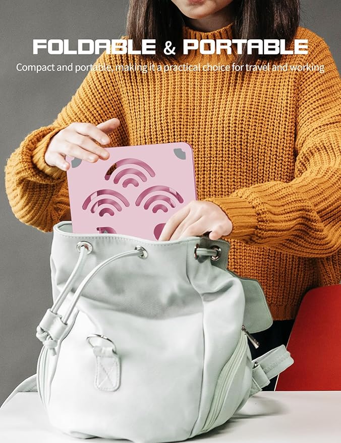 Adjustable Tablet Stand for Desk, Premium Aluminum Holder for iPads, Tablets, Kindles, Switch, Phones, and All Devices up to 12 Inches. Portable and Foldable, Pink, Pro Size