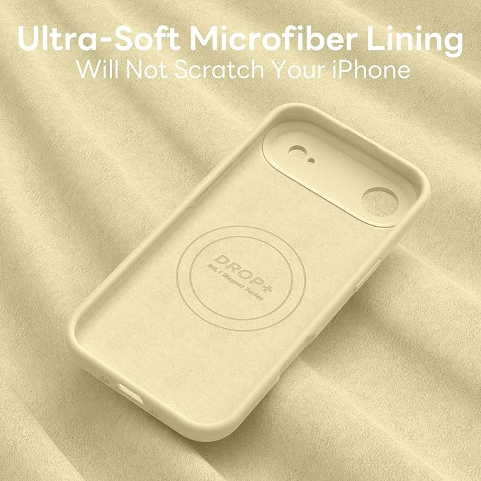 Vooii Magnetic Compatible with iPhone Air Case (Compatible with Magsafe) (Upgraded Camera Protection) Liquid Silicone Shockproof Full Body Protective Phone Cover for Women Men, Creamy Yellow, 6.5"