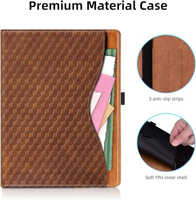 Case for Lenovo Tab M11 11-inch 2024 (TB330FU /TB330XU) Multi-Angle Stand Folio Cover PU Leather with Card Pocket Tab M11 Case,Brown
