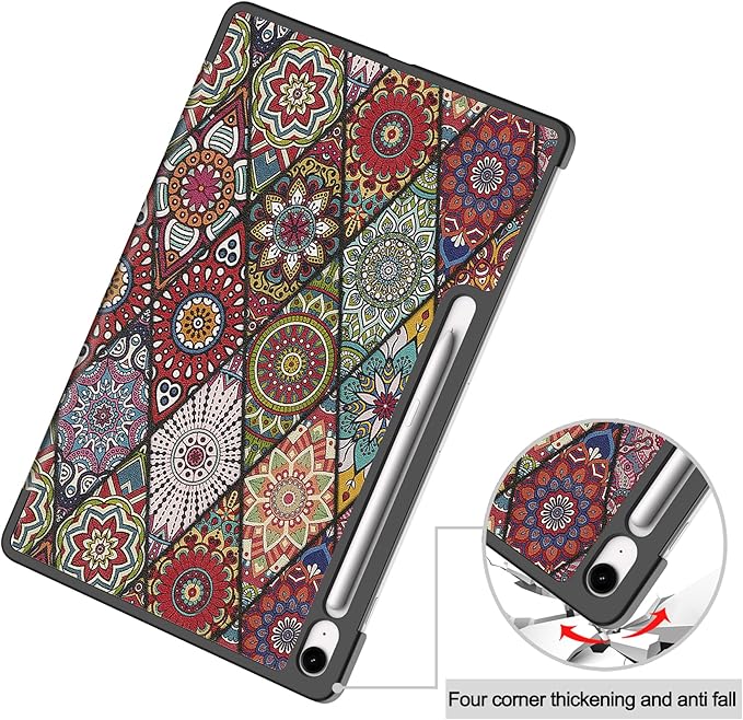 Smart Case for Samsung Galaxy Tab S10 FE+ / S10 FE Plus 13.1 Inch 2025, Ratesell Lightweight Trifold Stand Smart Case Cover with Auto Wake/Sleep Mandala