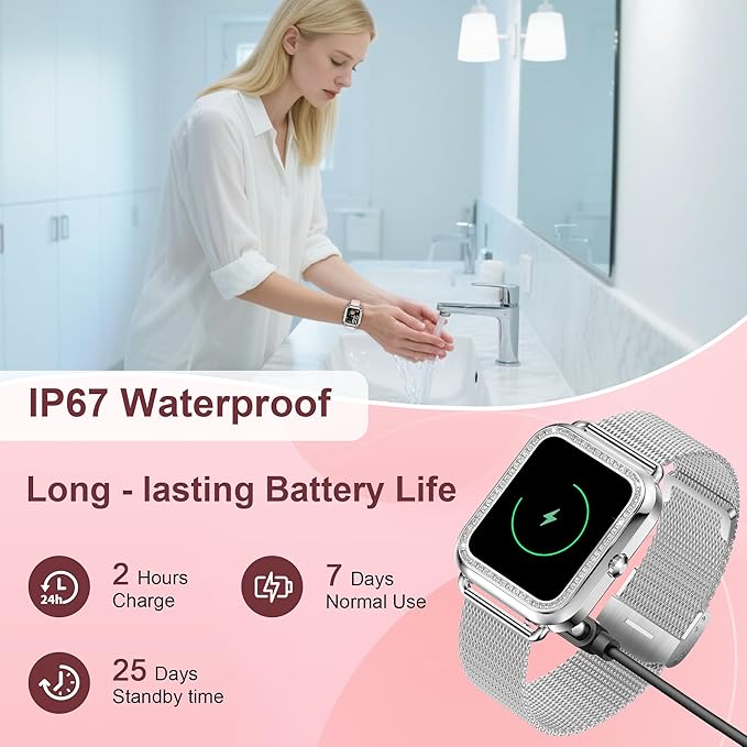 Smart Watch, Colesma 1.59" HD Smart Watches for Women, Answer/Make Call Fitness Tracker Watch for Android iPhone, Sleep/Heart Rate/SpO2/Blood Pressure Monitor, 180+ Dials, Waterproof Watches for Women