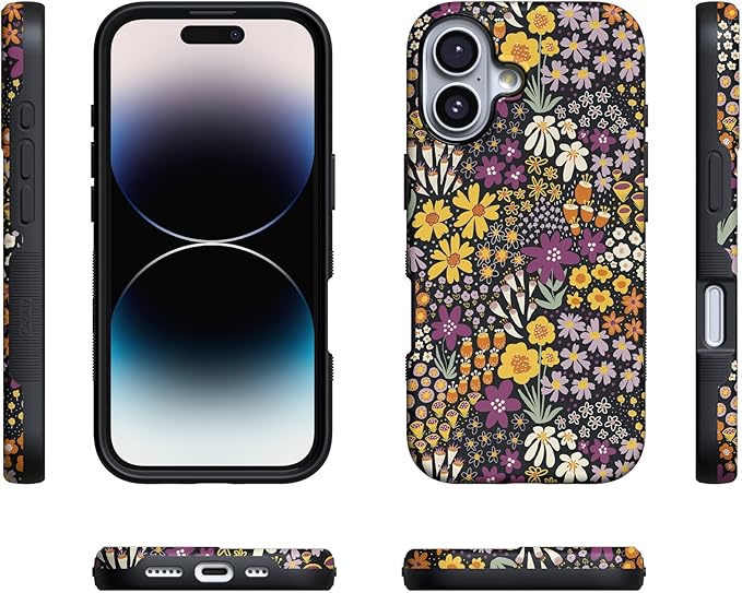 Casely iPhone 17 Case | Falling for You | Plum Floral | Compatible with MagSafe | Bold Protective Design