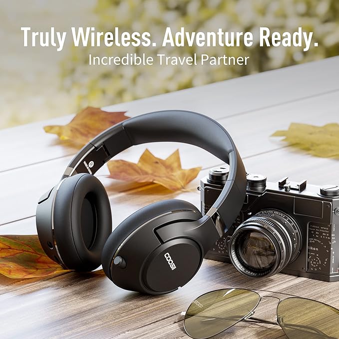 Wireless Bluetooth Headsets with Microphone for Computer, Headphone Foldable Over Ear Soft 40H with Retractable Mic, USB Dongle for PS5 PS4 PC Cellphone Laptop