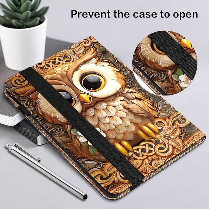 Case for Lenovo Yoga Tab Plus 12.7 inch 2025 Tablet, PU Leather Folio Shockproof Protective Cover for Lenovo Yoga Tab Plus 12.7" - Brown Owl