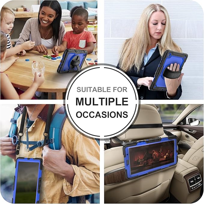 Case for Samsung Galaxy Tab A7 Lite 8.7-inch 2021 (SM-T220/T225), Protective with Screen Protector/Hand Strap/Pen Holder, Sturdy Shockproof for Samsung A7 Lite Tablet Case (Blue)