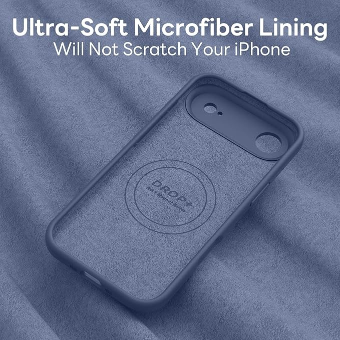 Vooii Magnetic Compatible with iPhone Air Case (Compatible with Magsafe) (Upgraded Camera Protection) Liquid Silicone Shockproof Full Body Protective Phone Cover for Women Men, Navy Blue, 6.5"