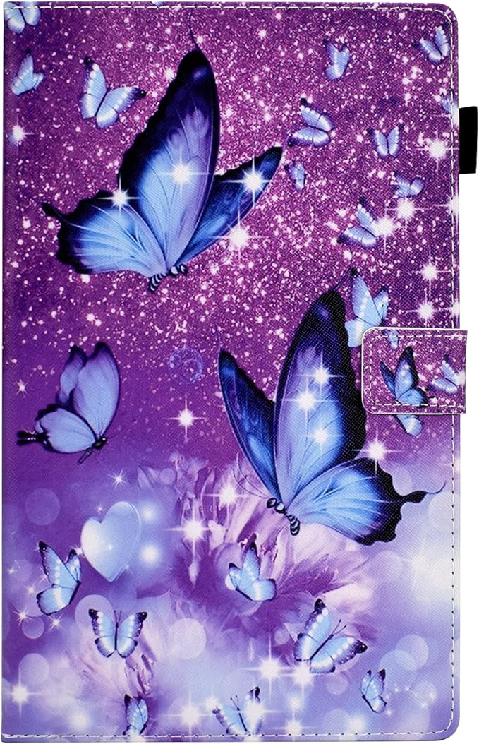 Case for Galaxy Tab A9+/A9 Plus 11 Inch 2023 (SM-X210/X216/X218), Funut PU Leather Folio Cover Multi-Angle Stand with Auto Wake/Sleep Case for Samsung Galaxy Tab A9 Plus/A9+ Tablet, Purple Butterfly