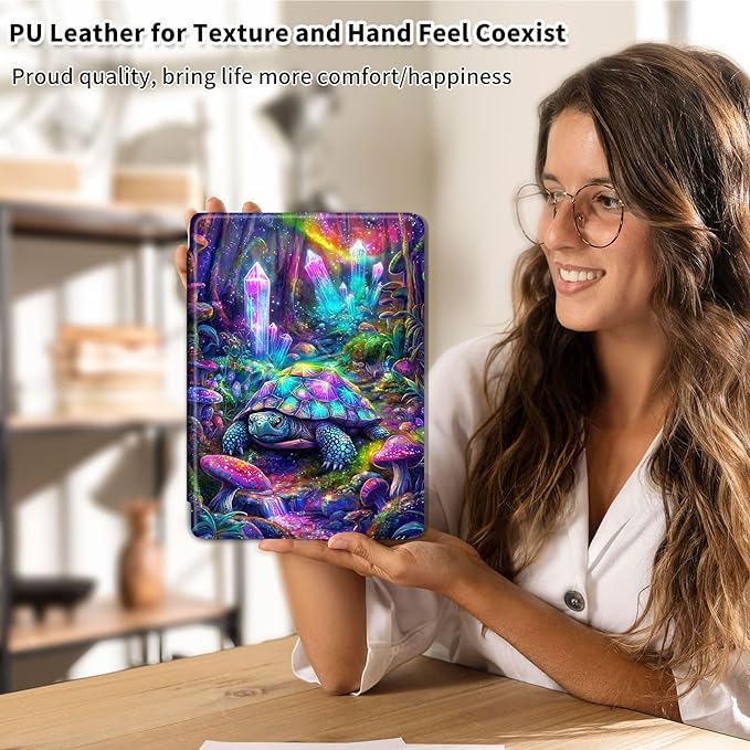 Case for 12.4 inch Galaxy Tab S10 Plus Case (2024), Galaxy Tab S9 Plus Case (2023), 360 Degree Rotating Folio Stand Smart PU Leather Cover, Auto Sleep/Wake, Crystal Turtle