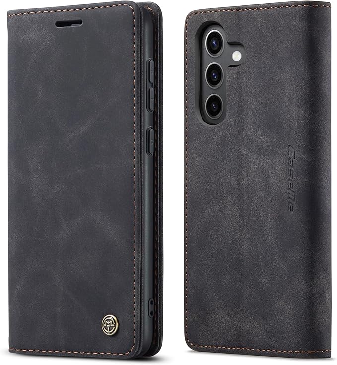 for Samsung Galaxy S24 Plus Case, Flip Wallet Leather Case with Card Holder Magnetic Closure Shockproof Kickstand Protective Phone Cases Cover for Galaxy S24 Plus 5G Cover,Black