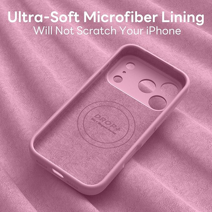 Vooii Magnetic Compatible with iPhone 17 Pro Case (Compatible with Magsafe) (Upgraded Camera Protection) Liquid Silicone Shockproof Full Body Protective Phone Cover for Women Men, Lavender Purple