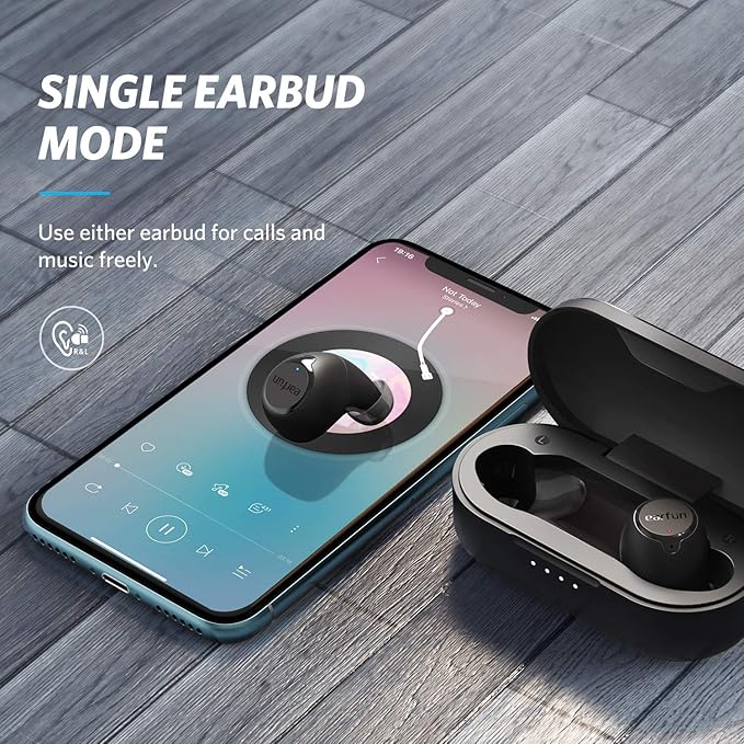 EarFun Free 1S Wireless Earbuds, Bluetooth Earbuds with Deep Bass, 4 Mics for Clear Call, Customizable EQ App, IPX7 Waterproof in-Ear Headphones, 30H Playtime, Wireless Charging