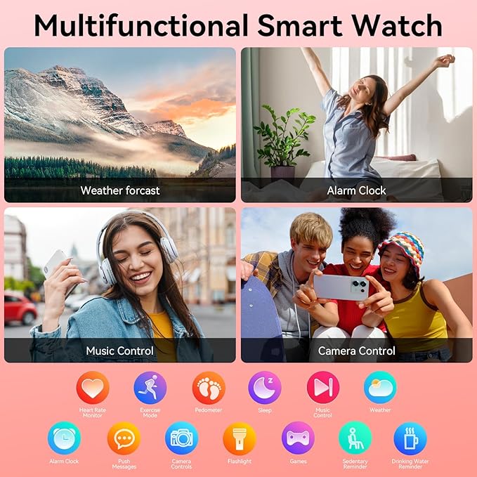 Smart Watch for Men Women, 1000 mAh 100 Day Battery Life, 1.85" Fitness Tracker Bluetooth Call/Make Calls, IP68 Waterproof, 120+ Sport Modes, 24/7 Heart Rate/Sleep Monitor Fitness Watch, iOS/Android