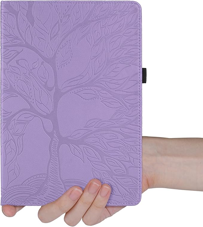 Rotating Case for Samsung Galaxy Tab A7 10.4'' 2022/2020 PU Leather Protective Cover Lightweight Flip Stand with Card Holder for Galaxy Tablet Model T500/T503/T505/T507-Purple
