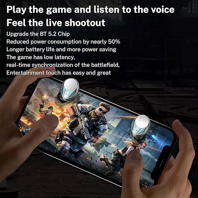 M41 Bluetooth Ear Buds, True Wireless Earbuds 120Hrs Playback with 1200mAh Battery, IPX7 Waterproof Bluetooth Earphones for Android, iPhone, PC, Laptop (Black)