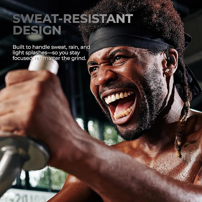 Coby True Wireless Bluetooth Earbuds, Interchangeable Ear Hooks and Tips, Multi-Sized Ear Gels, Sweat-Resistant Design, 14-Hour Play Time, Drop-Proof Case, Black