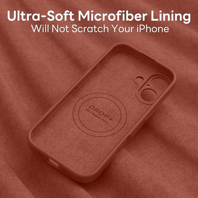 Vooii Magnetic Compatible with iPhone 17 Case (Compatible with Magsafe) (Upgraded Camera Protection) Liquid Silicone Shockproof Full Body Protective Phone Cover for Women Men, Caramel, 6.3"